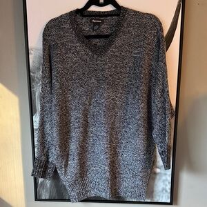 Express Black and White V-Neck Sweater
